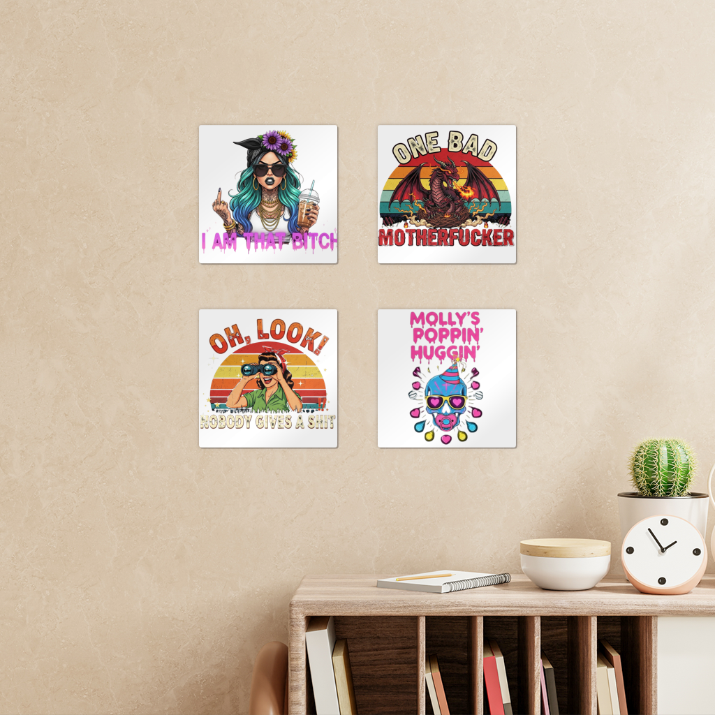 SARCASM 105 Square Wall Tiles Set of 4