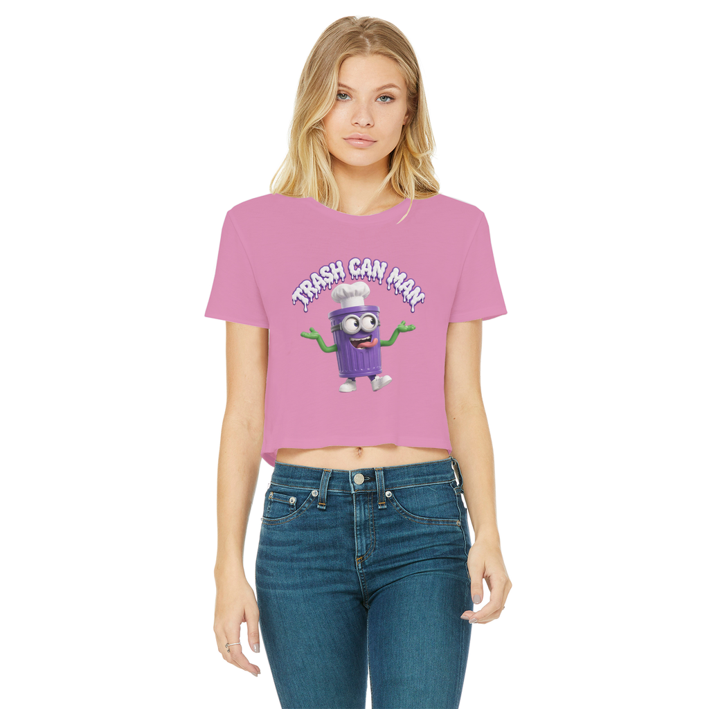 TRASH CAN MAN Classic Women's Cropped Raw Edge T-Shirt