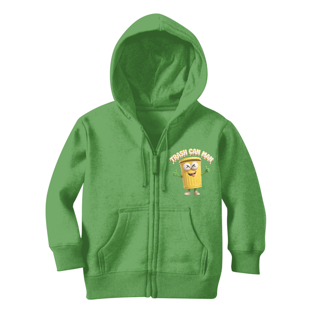 TRASH CAN MAN Classic Kids Zip Hoodie