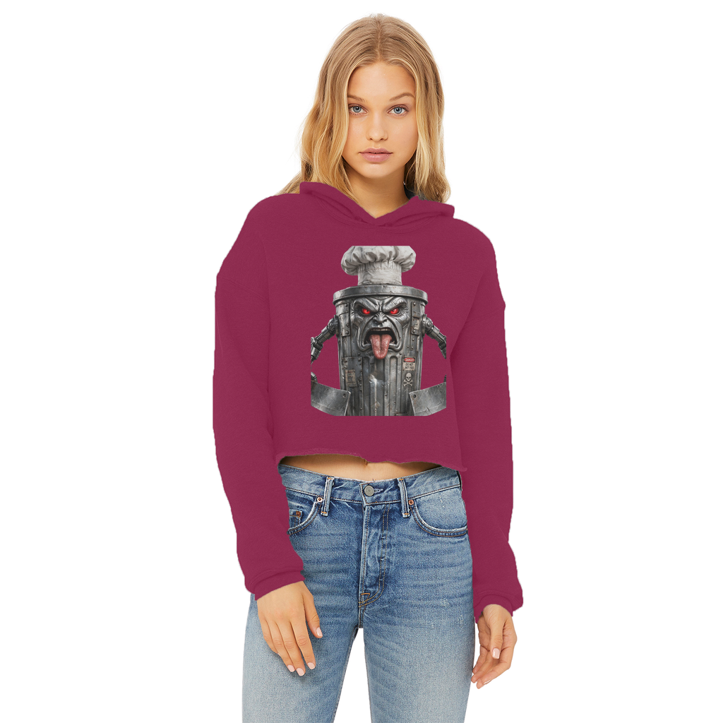 ANGRY CAN MAN 3.0 Ladies Cropped Raw Edge Hoodie