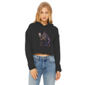 angry can man Ladies Cropped Raw Edge Hoodie