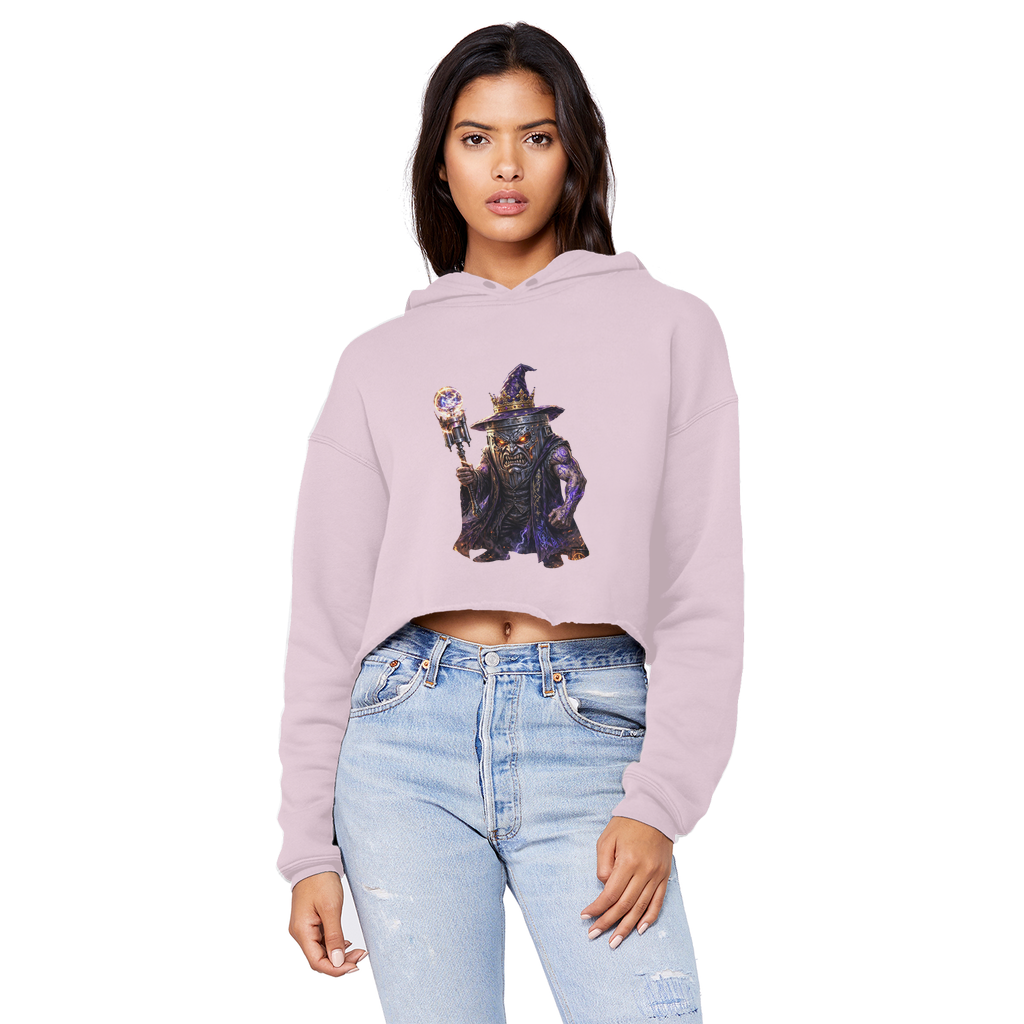 angry can man Cropped Raw Edge Boyfriend Hoodie