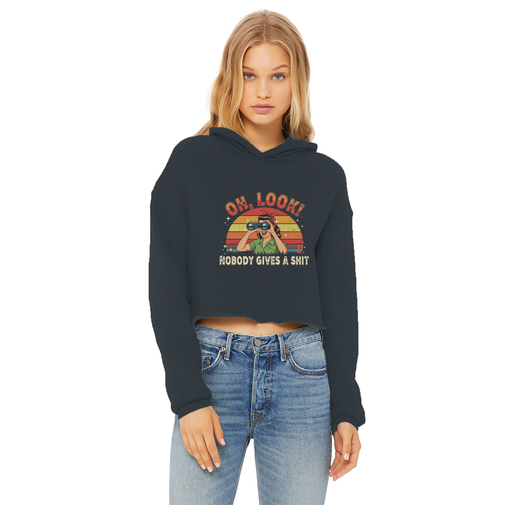 SARCASM 105 Ladies Cropped Raw Edge Hoodie