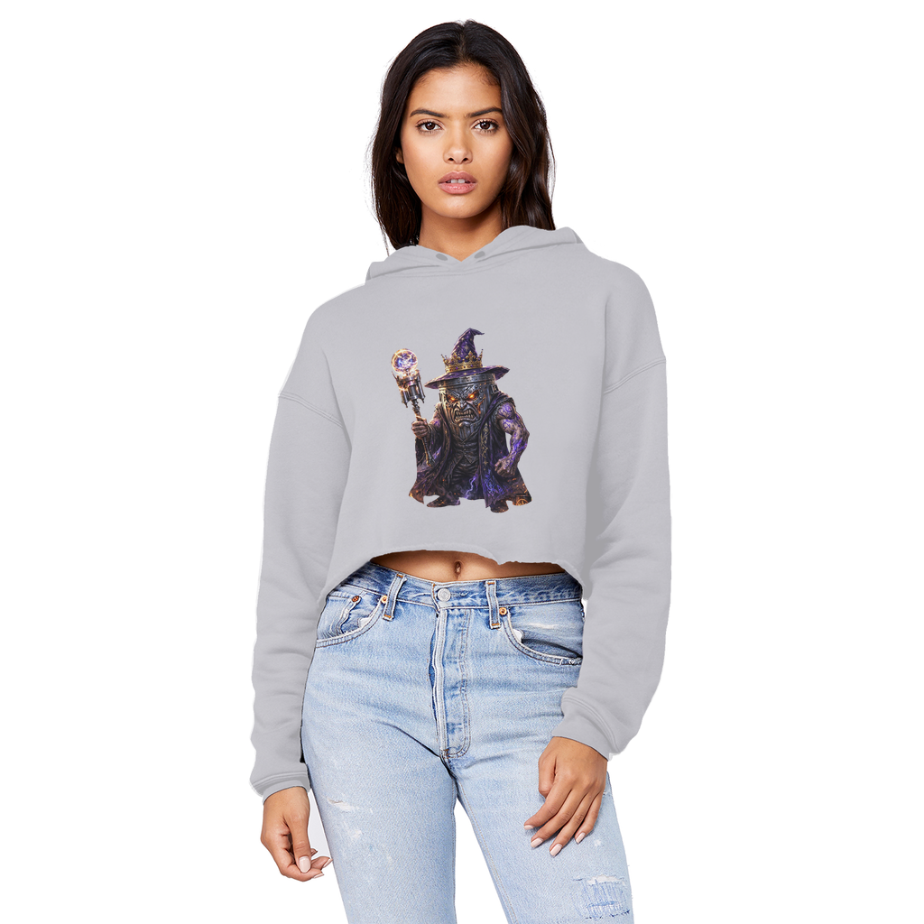 angry can man Cropped Raw Edge Boyfriend Hoodie