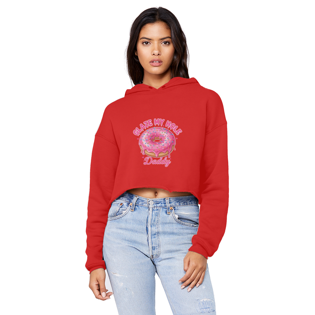 AOC Cropped Raw Edge Boyfriend Hoodie