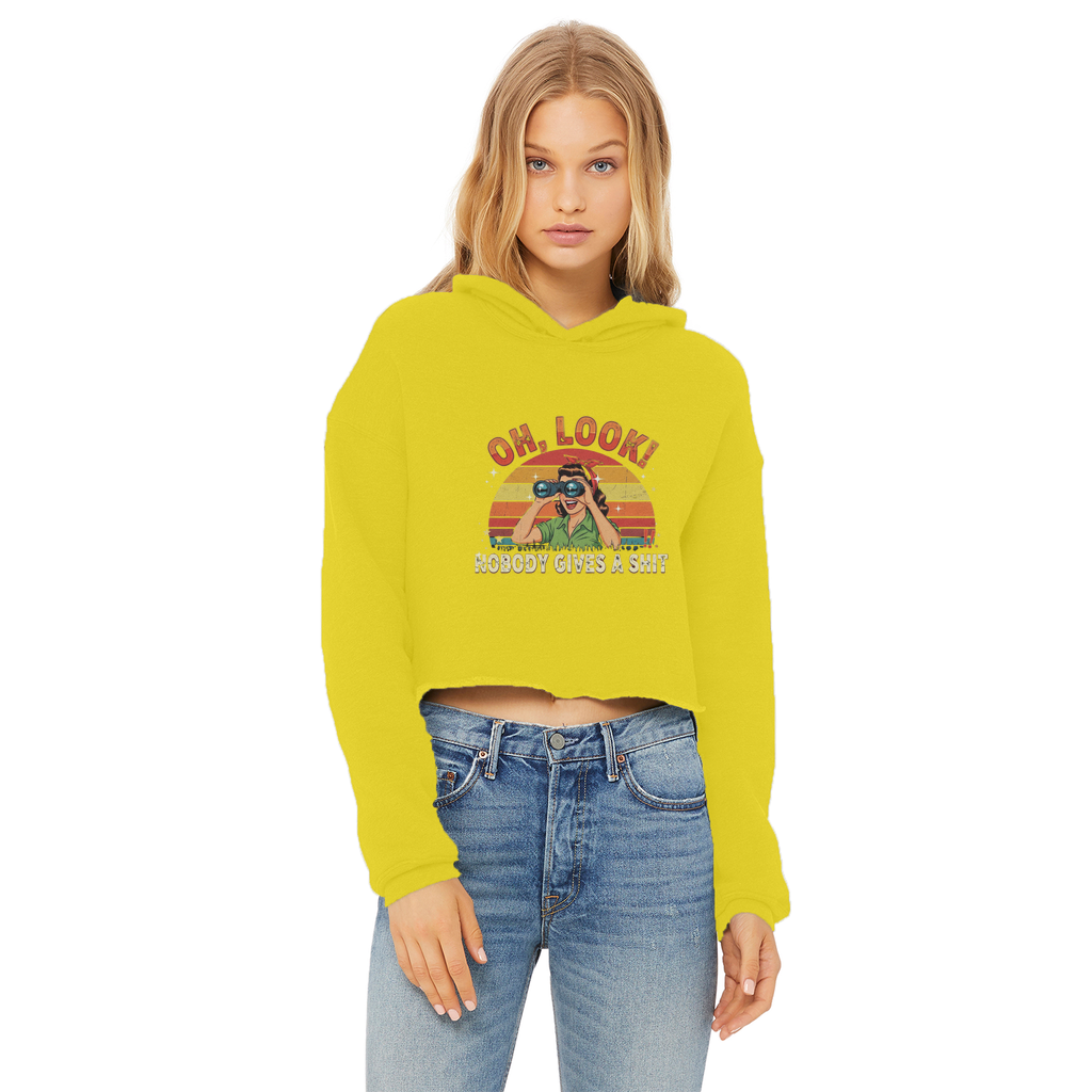 SARCASM 105 Ladies Cropped Raw Edge Hoodie