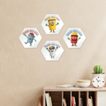 TRASH CAN MAN Hexagon Wall Tiles Set of 4