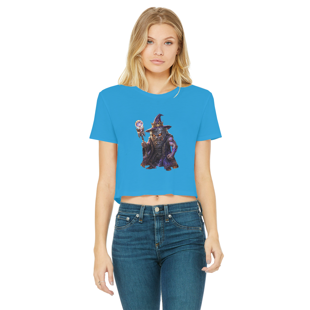 angry can man Classic Women's Cropped Raw Edge T-Shirt
