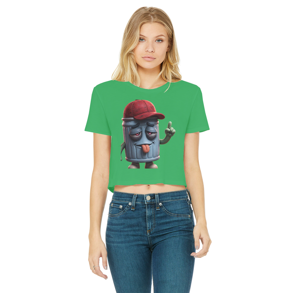 ANGRY CAN MAN 3.0 Classic Women's Cropped Raw Edge T-Shirt