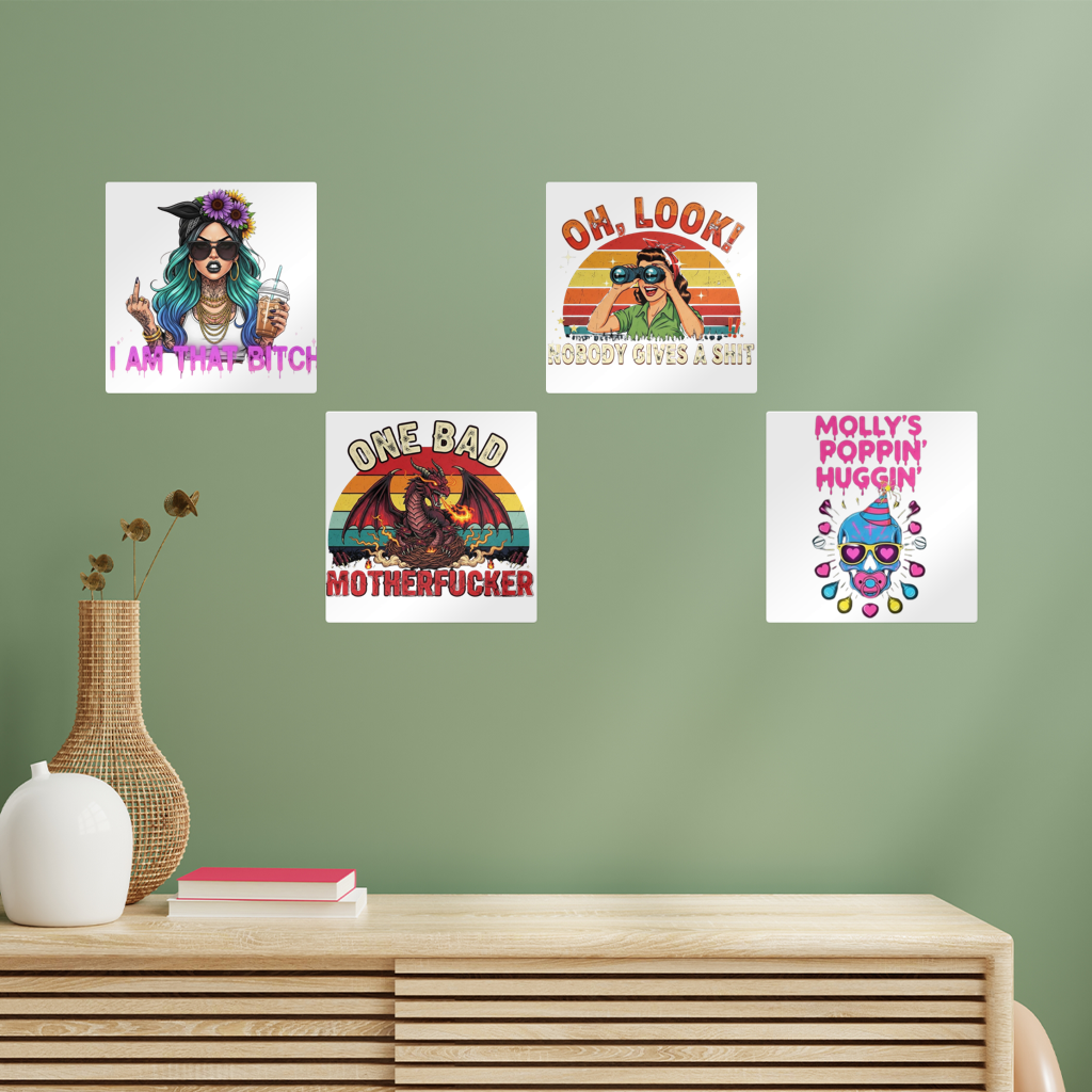 SARCASM 105 Square Wall Tiles Set of 4