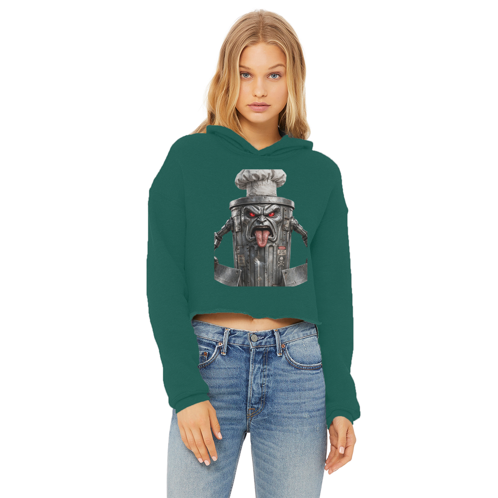 ANGRY CAN MAN 3.0 Ladies Cropped Raw Edge Hoodie
