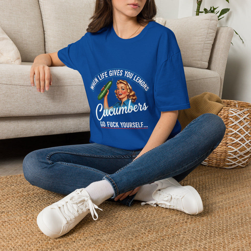 T-Shirt — "When Life Gives You Lemons... Cucumbers" Vintage Retro Graphic Tee