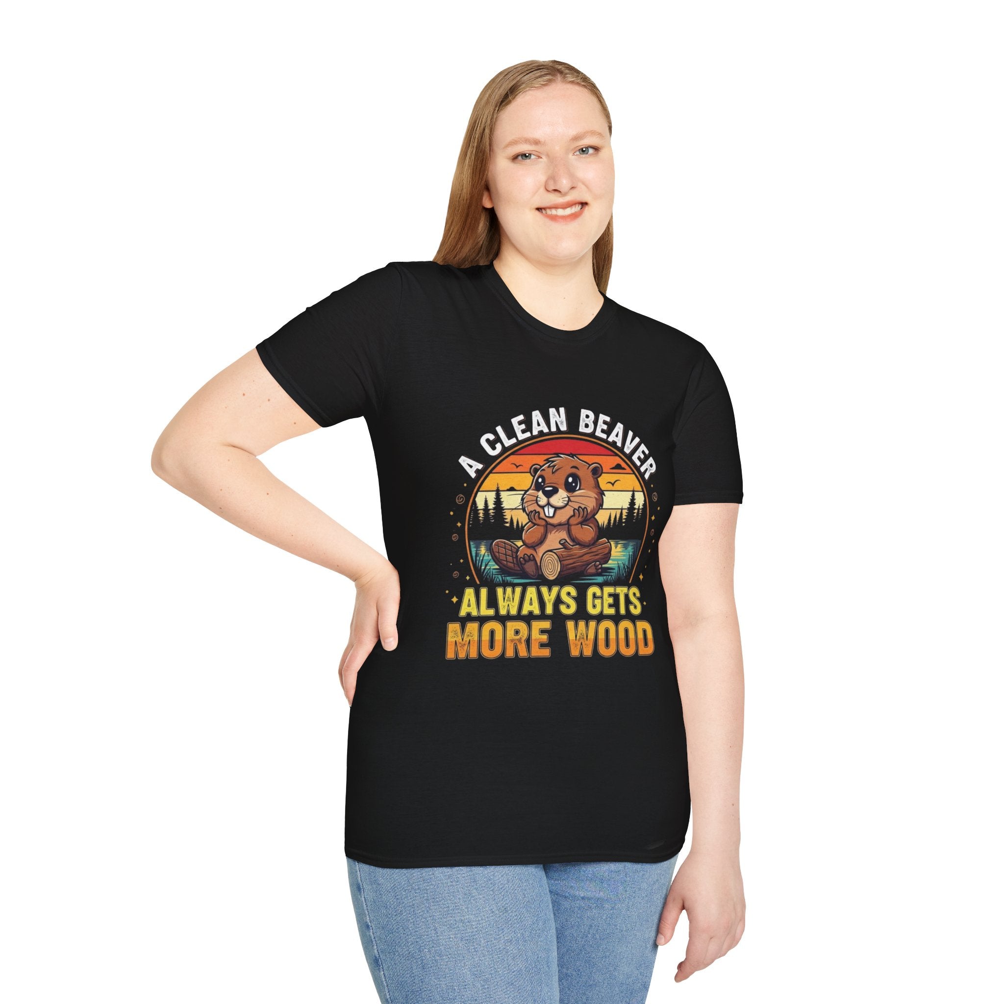 A Clean Beaver T-Shirt — "A Clean Beaver Always Gets More Wood" Retro Graphic Tee