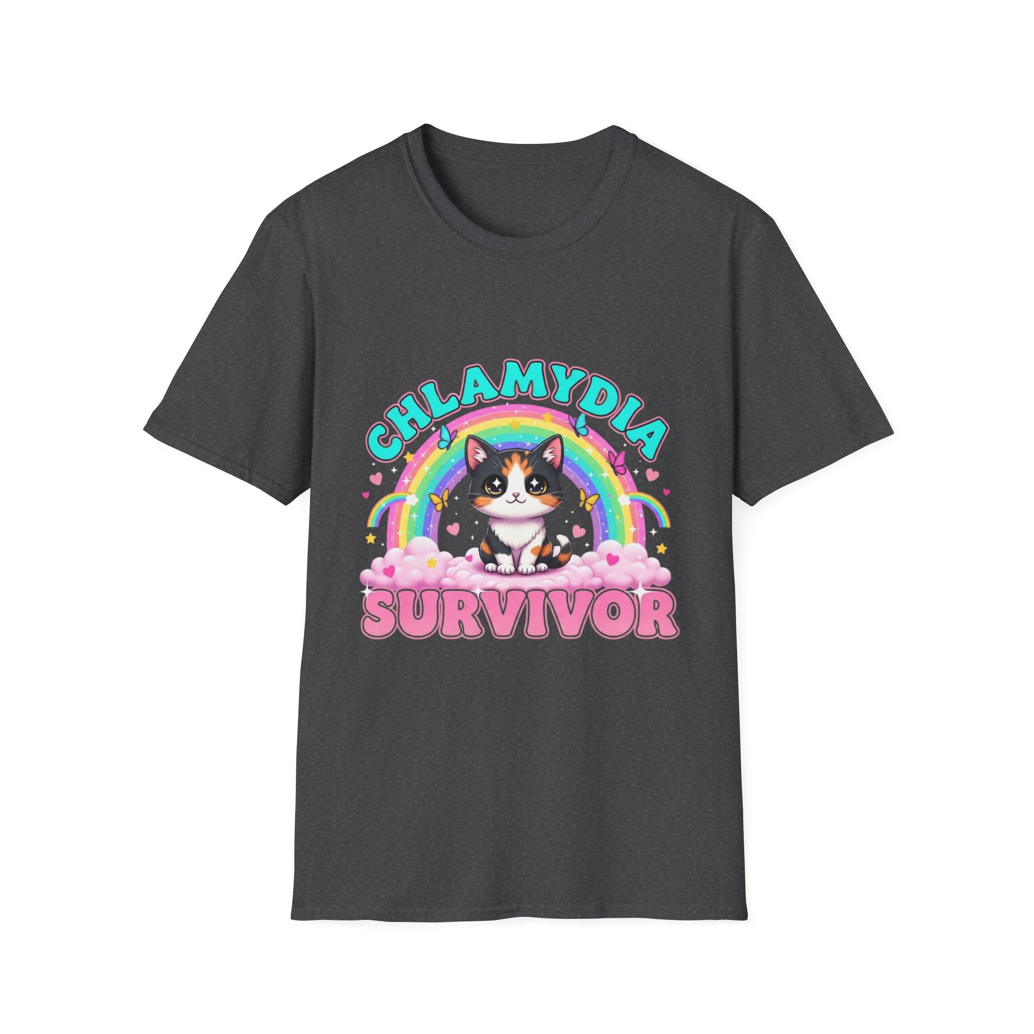 Chlamydia Survivor Cat T-Shirt — Cute Rainbow Calico Tee