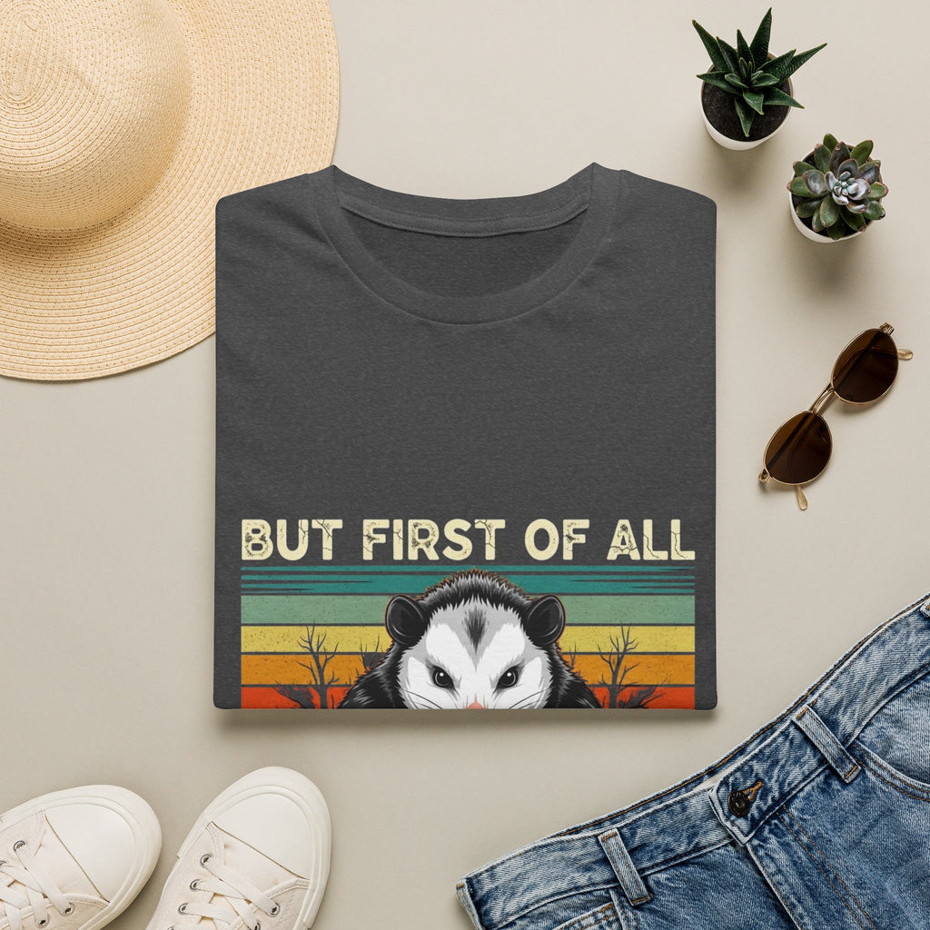 Opossum Graphic Tee — “But First Of All I’m A Delight” Vintage Sunset T-Shirt
