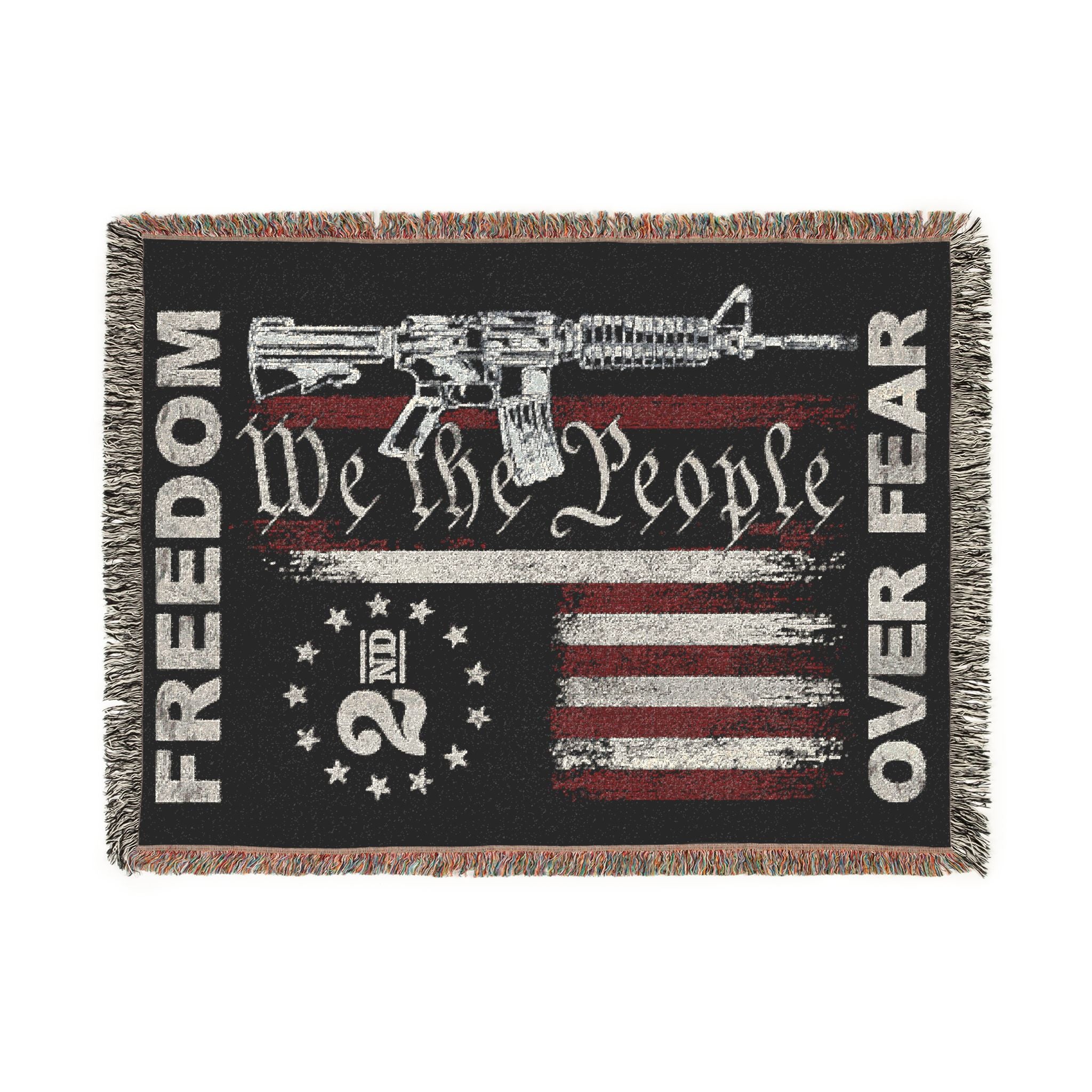 Freedom Over Fear Woven Blanket — "We The People" 2A Flag Throw