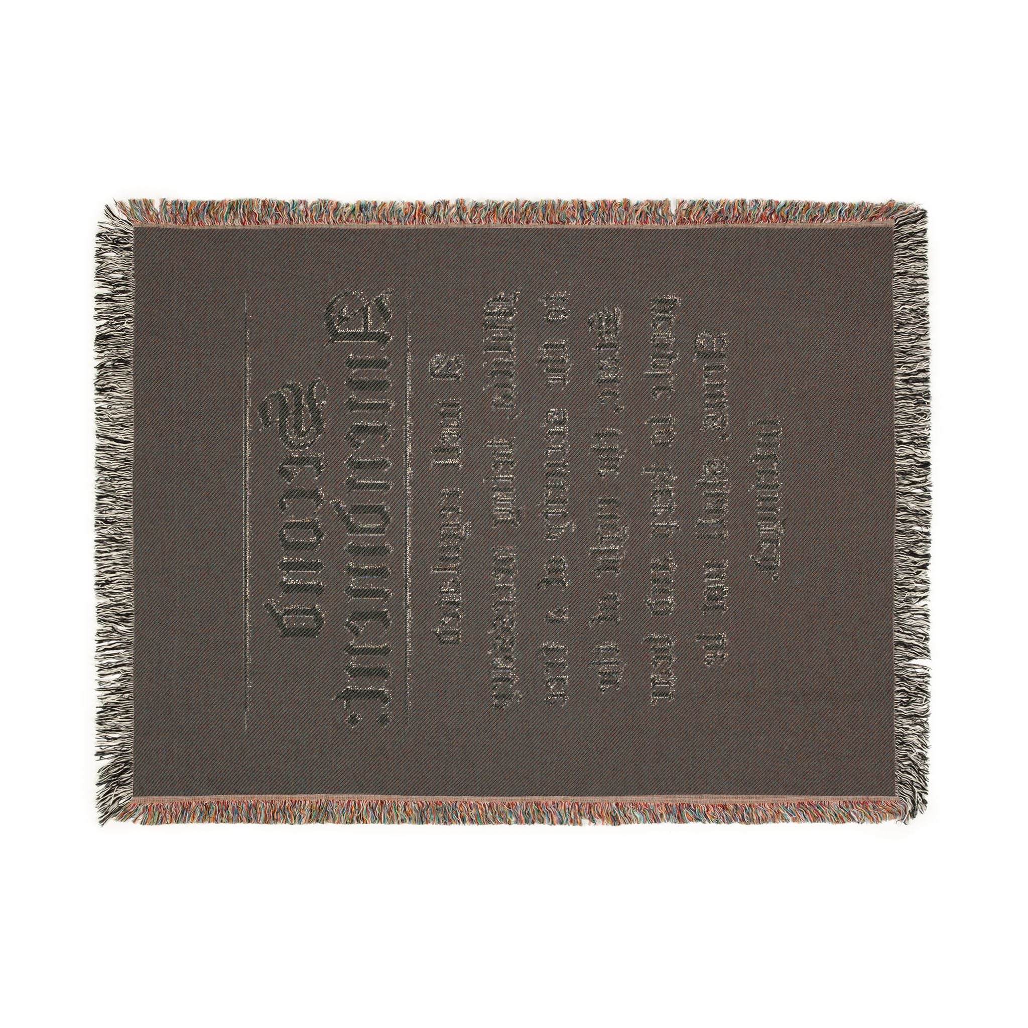 Second Amendment Woven Blanket — Rustic Constitution Quote Throw