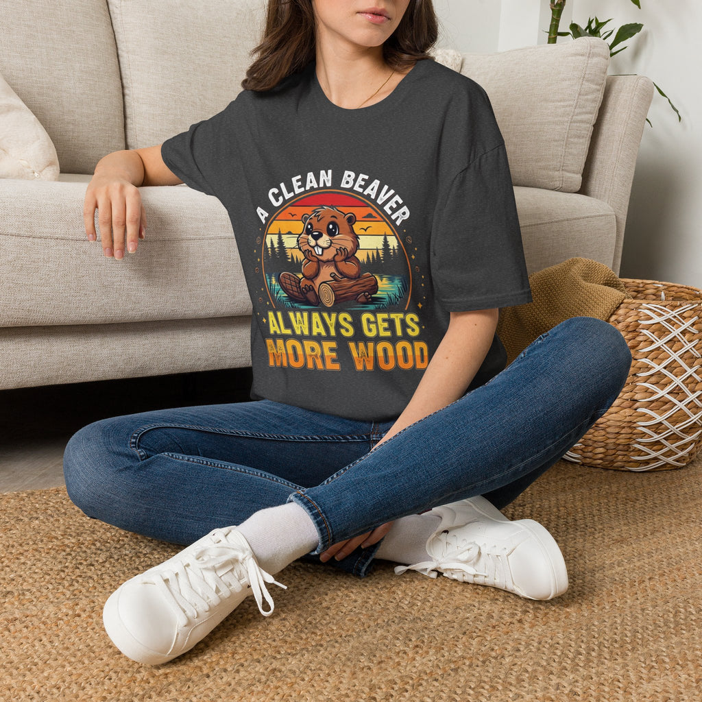 A Clean Beaver T-Shirt — "A Clean Beaver Always Gets More Wood" Retro Graphic Tee