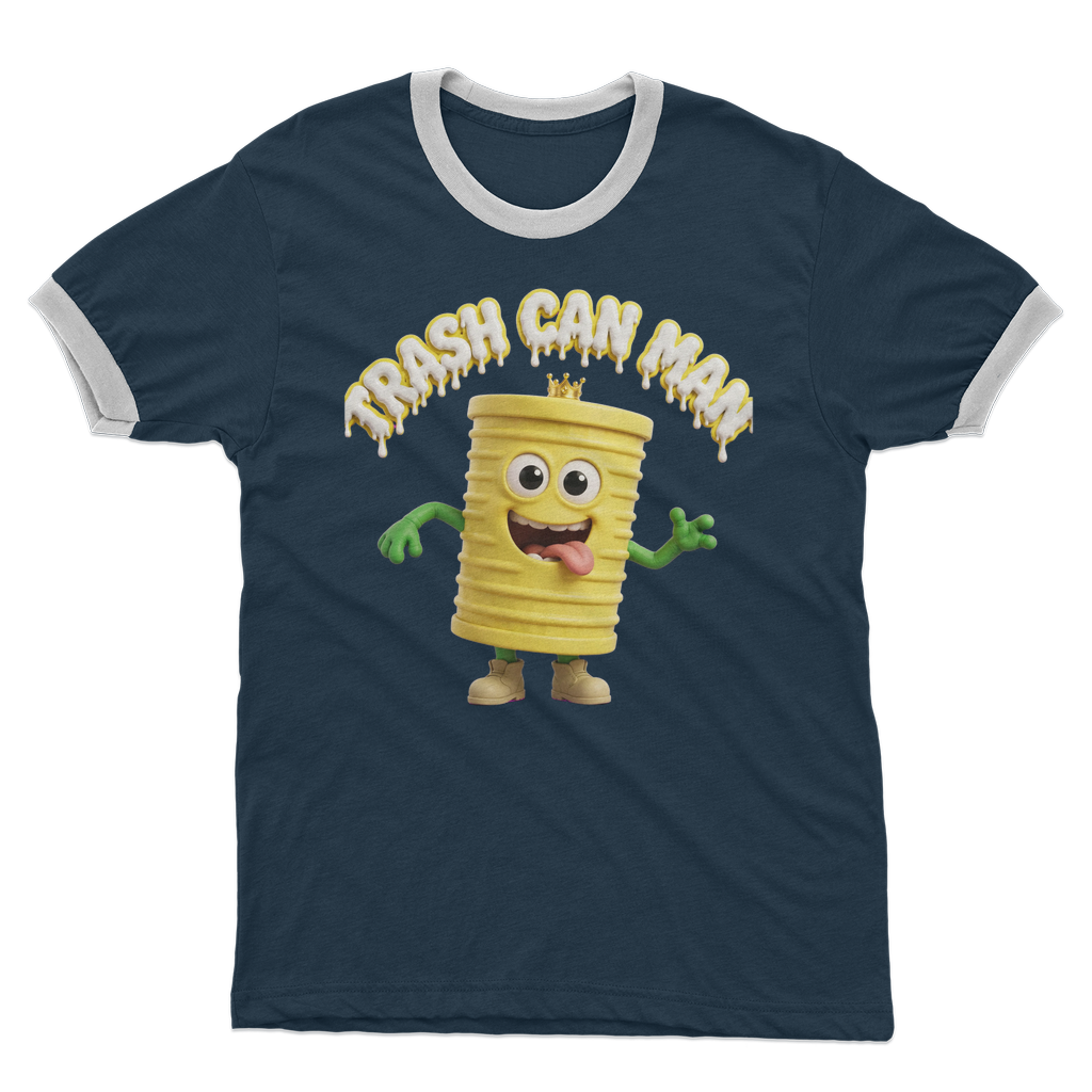TRASH CAN MAN Adult Ringer T-Shirt