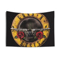 Guns and Roses Rock Band Indoor Wall Tapestry – Logo with Roses & Guns