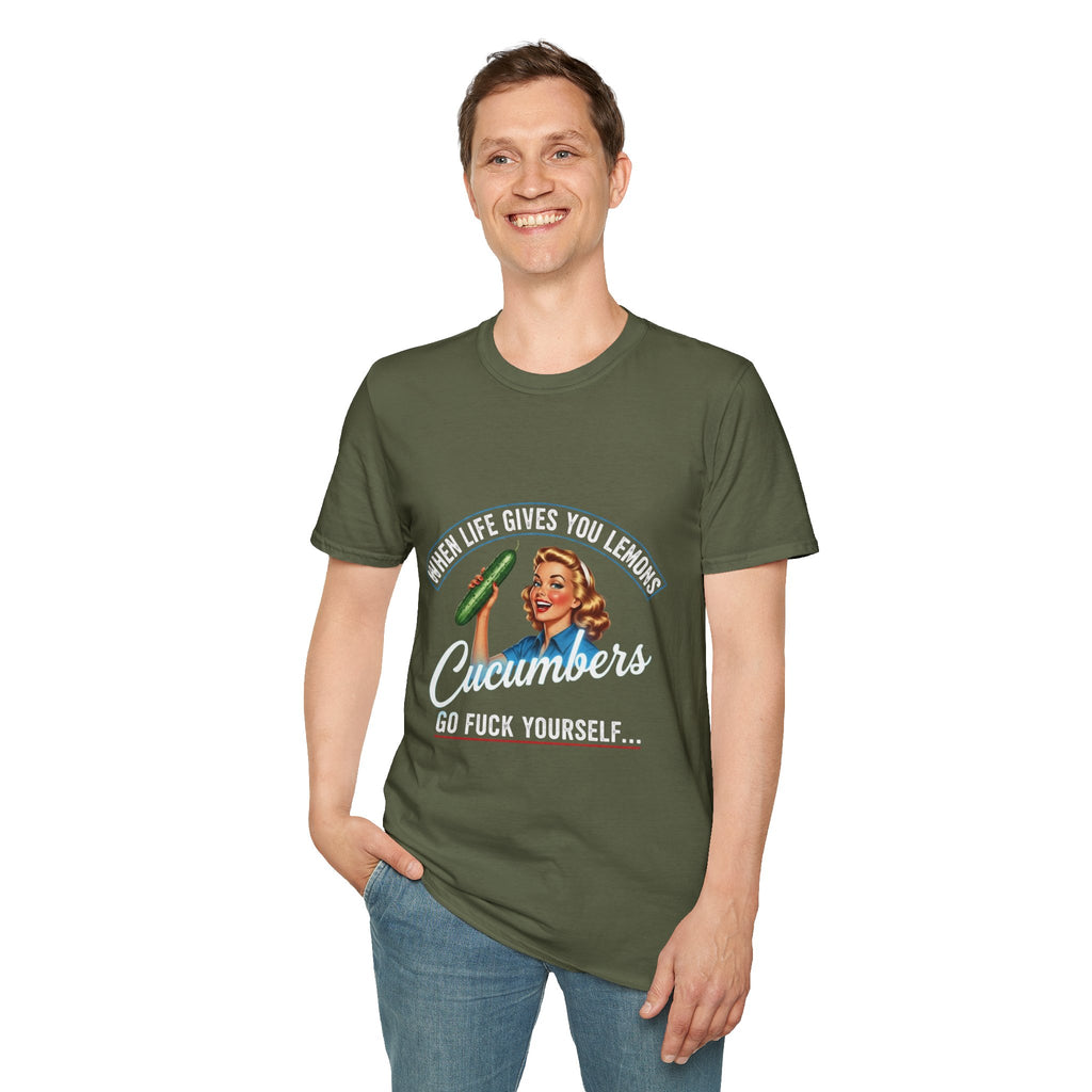 T-Shirt — "When Life Gives You Lemons... Cucumbers" Vintage Retro Graphic Tee