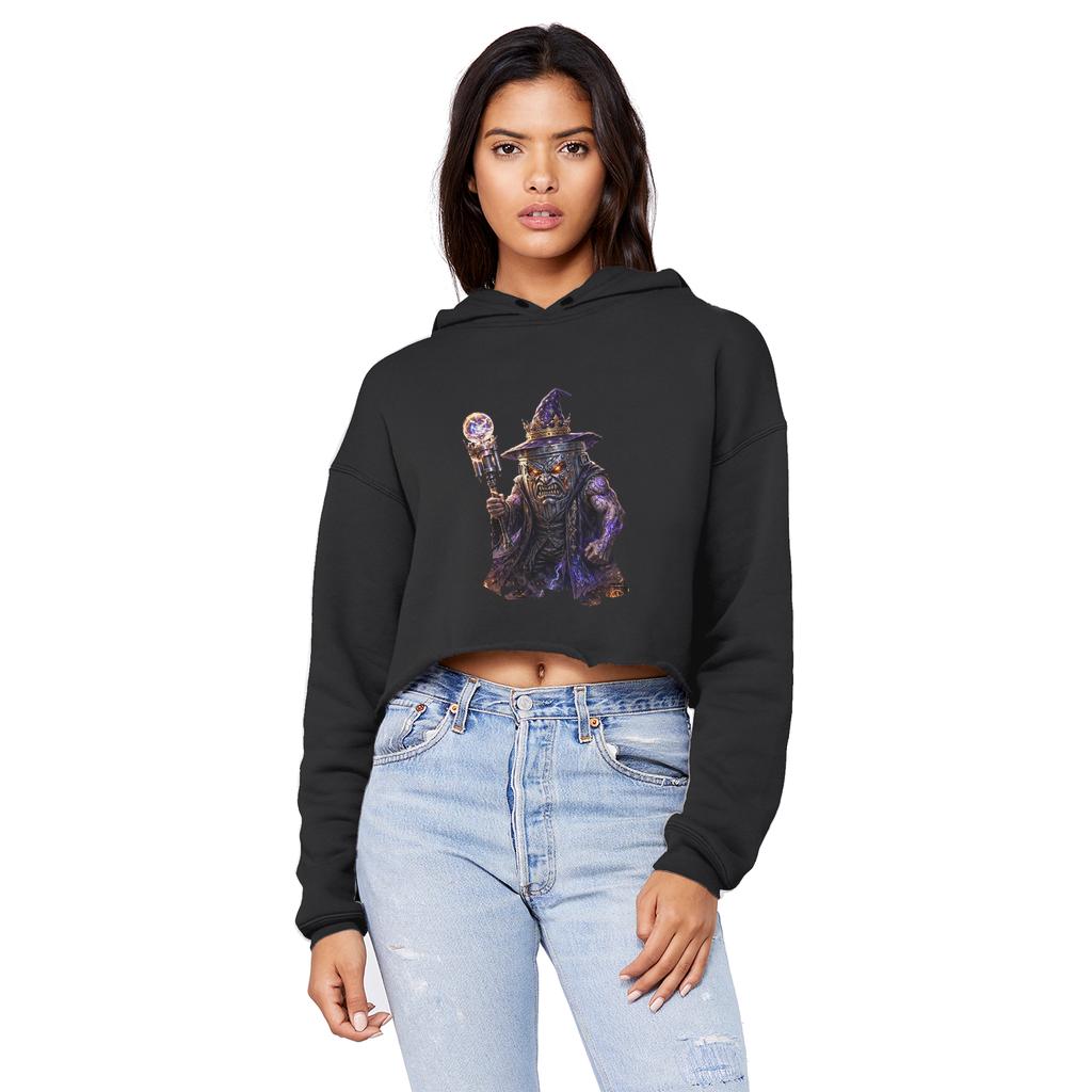 angry can man Cropped Raw Edge Boyfriend Hoodie
