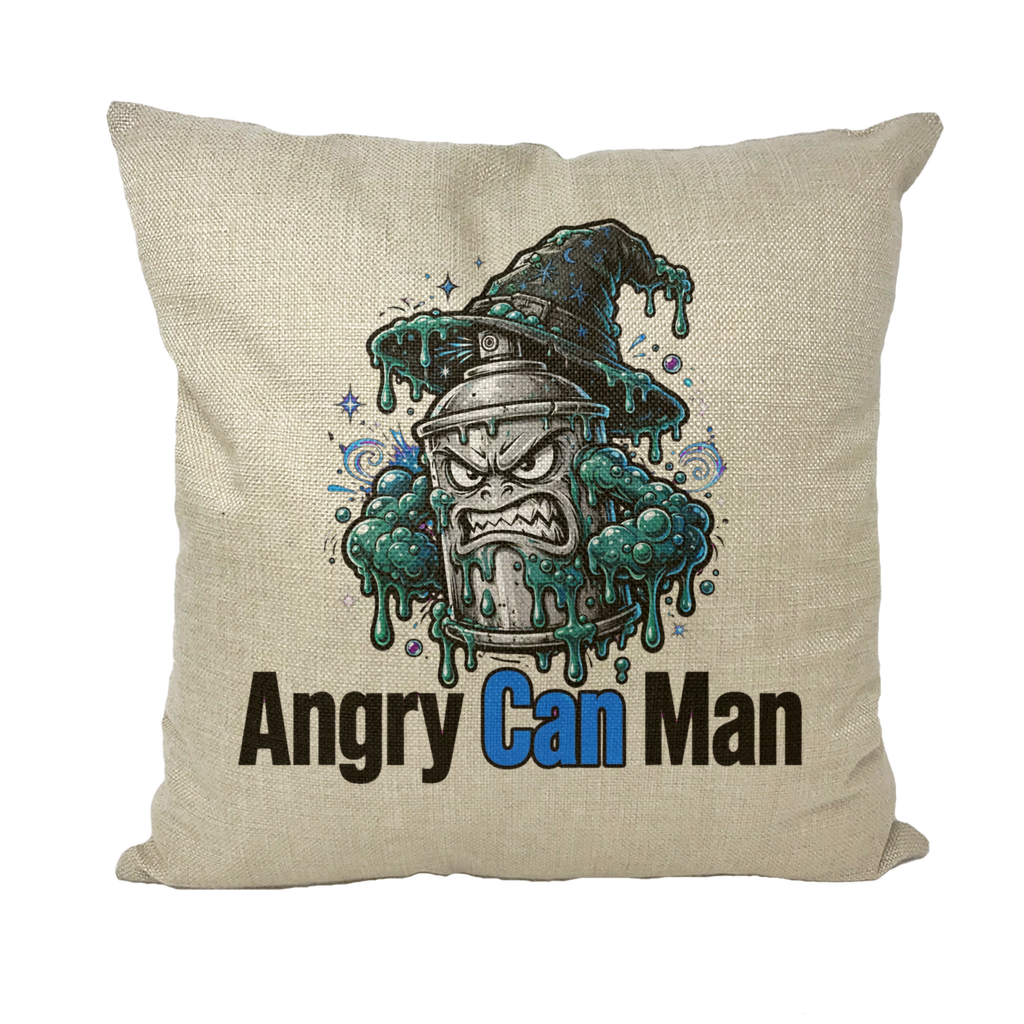 ANGRY CAN MAN 2.0 Throw Pillow with Insert