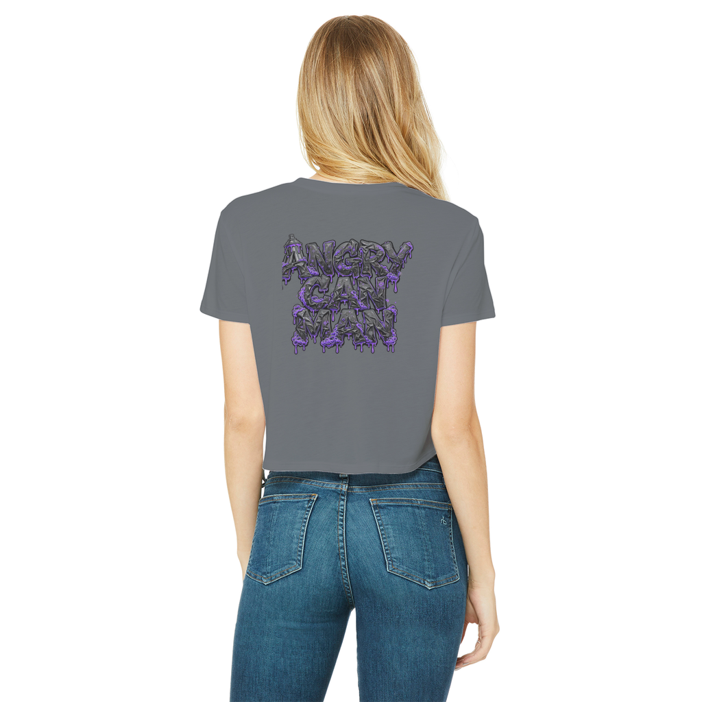 ANGRY CAN MAN 3.0 Classic Women's Cropped Raw Edge T-Shirt