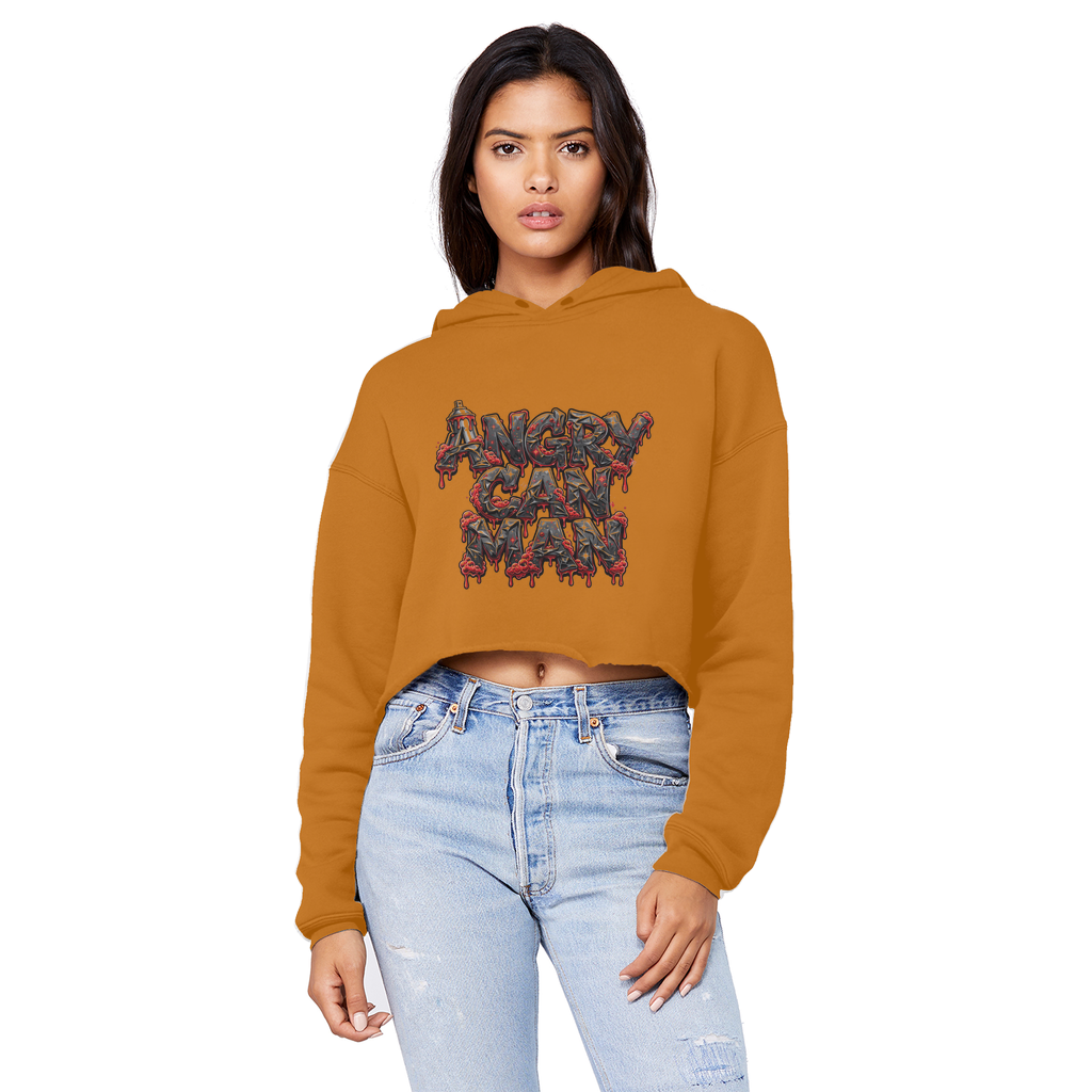 ANGRY CAN MAN 2.0 Cropped Raw Edge Boyfriend Hoodie