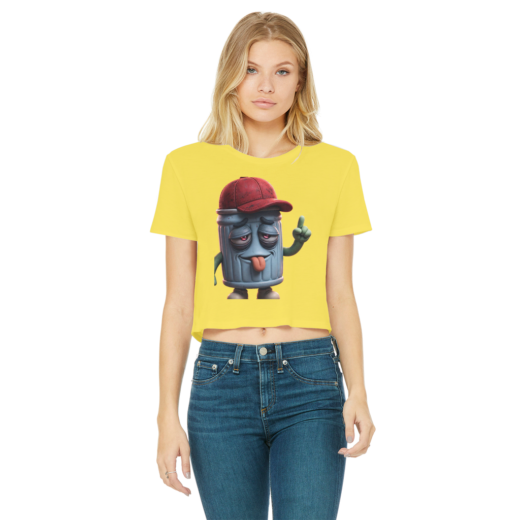 ANGRY CAN MAN 3.0 Classic Women's Cropped Raw Edge T-Shirt