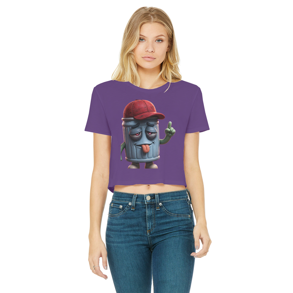 ANGRY CAN MAN 3.0 Classic Women's Cropped Raw Edge T-Shirt