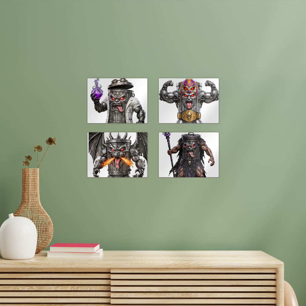 ANGRY CAN MAN 3.0 Rectangle Wall Tiles Set of 4