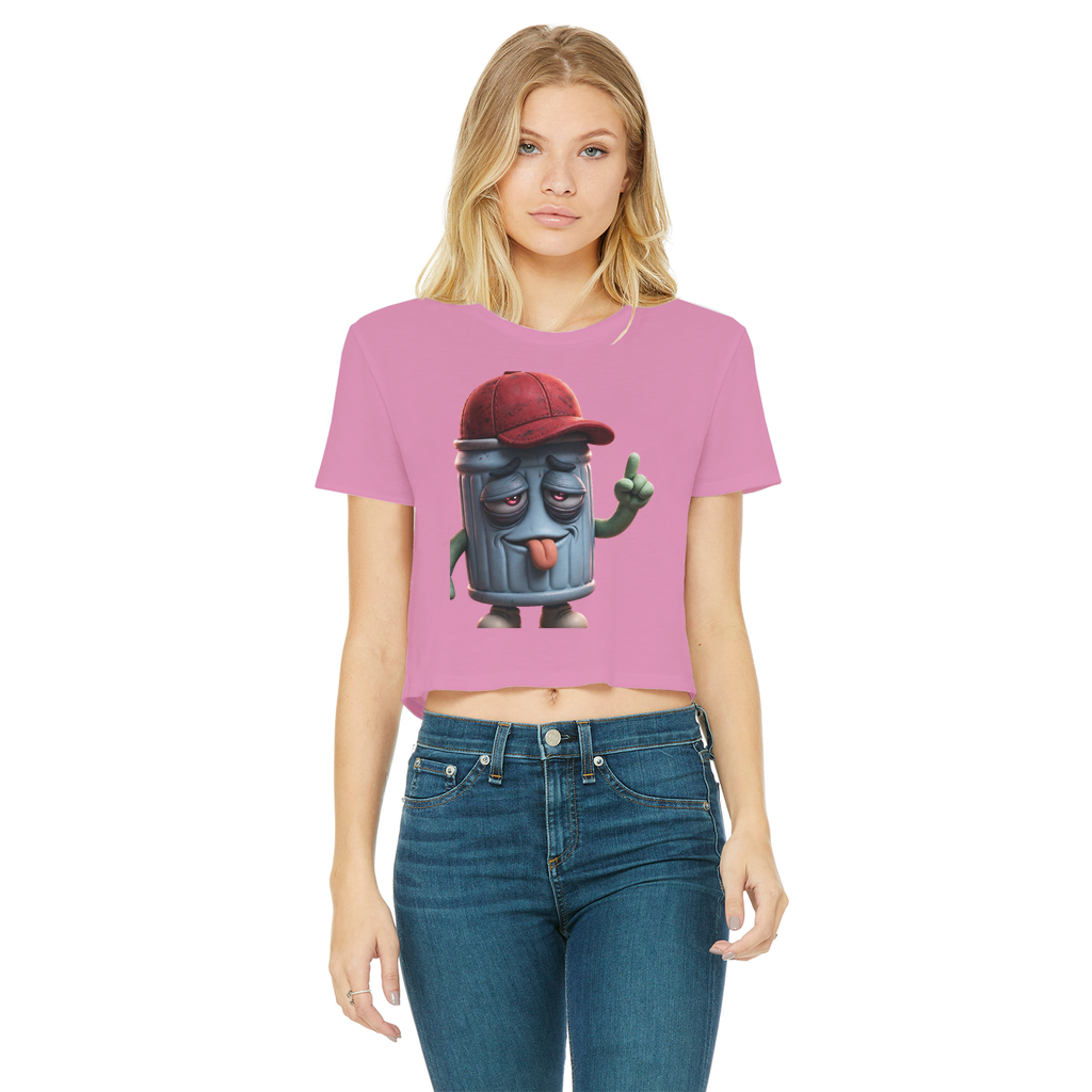 ANGRY CAN MAN 3.0 Classic Women's Cropped Raw Edge T-Shirt