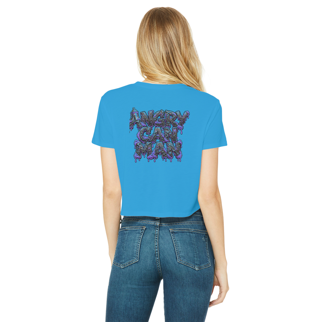 ANGRY CAN MAN 3.0 Classic Women's Cropped Raw Edge T-Shirt
