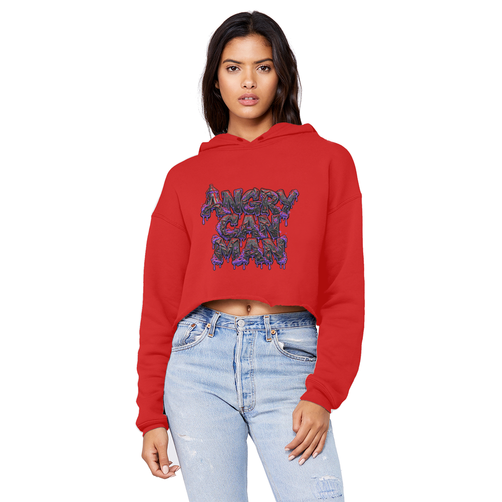 ANGRY CAN MAN 3.0 Cropped Raw Edge Boyfriend Hoodie