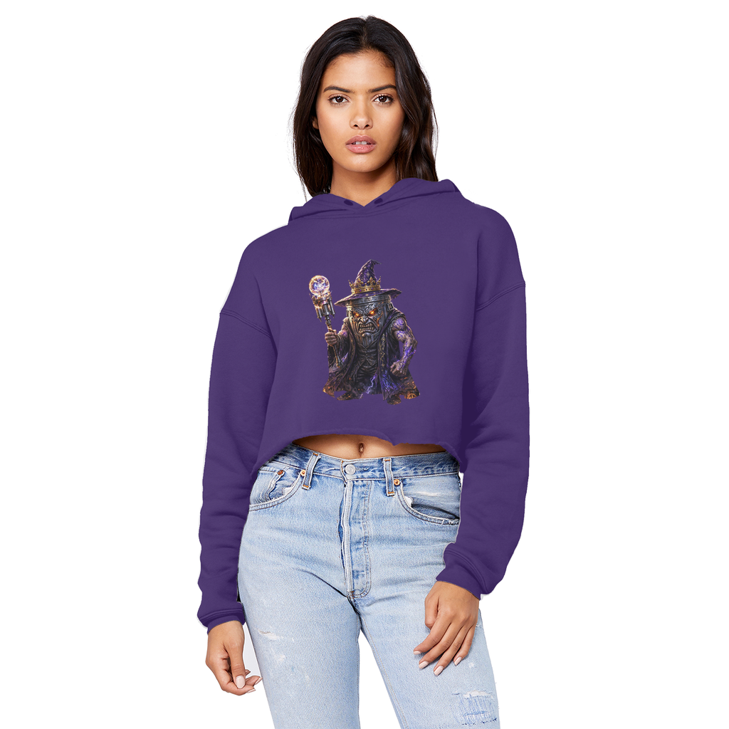angry can man Cropped Raw Edge Boyfriend Hoodie