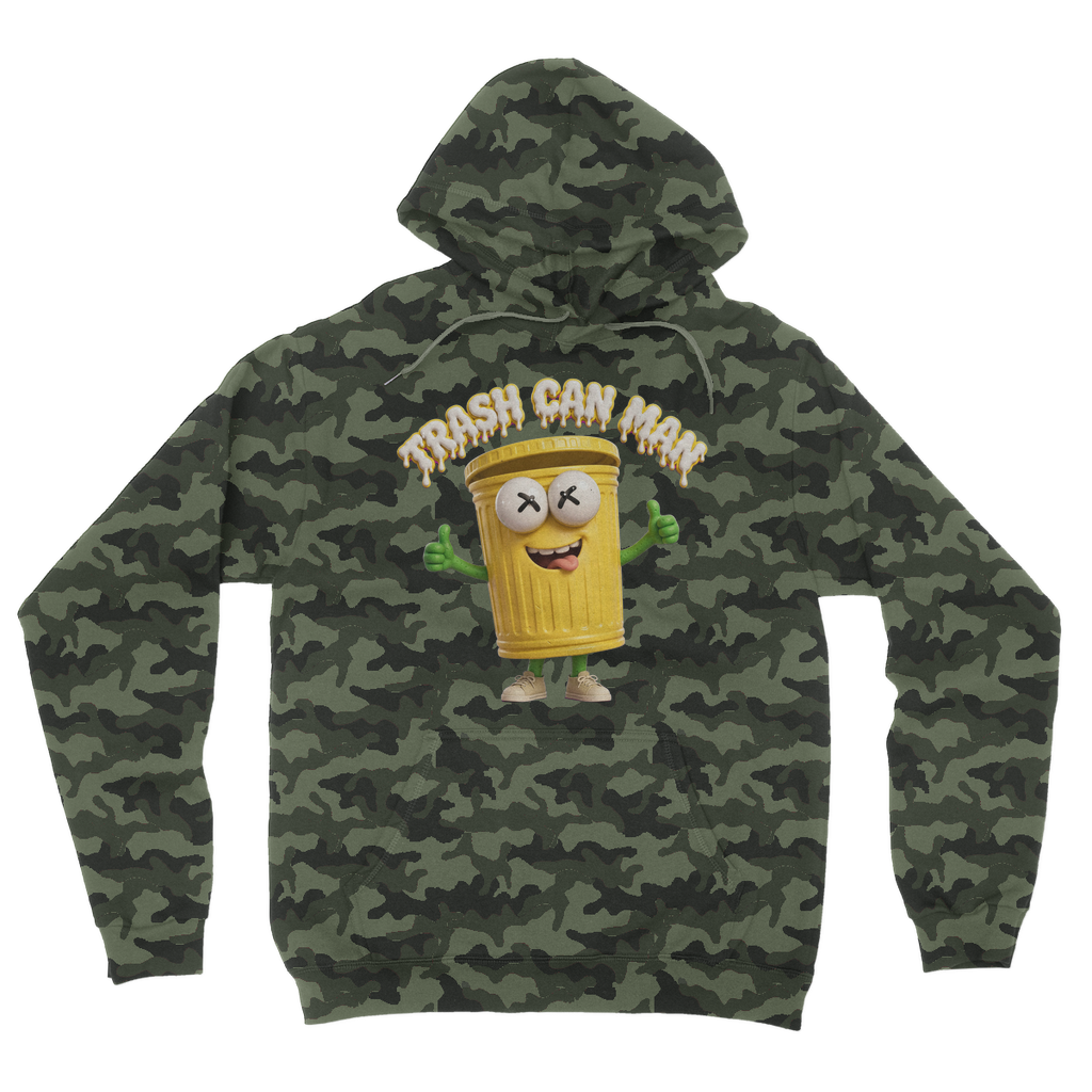 TRASH CAN MAN Camouflage Adult Hoodie
