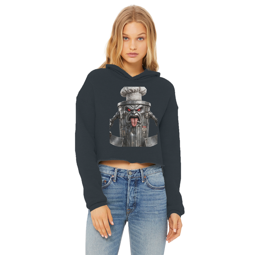 ANGRY CAN MAN 3.0 Ladies Cropped Raw Edge Hoodie