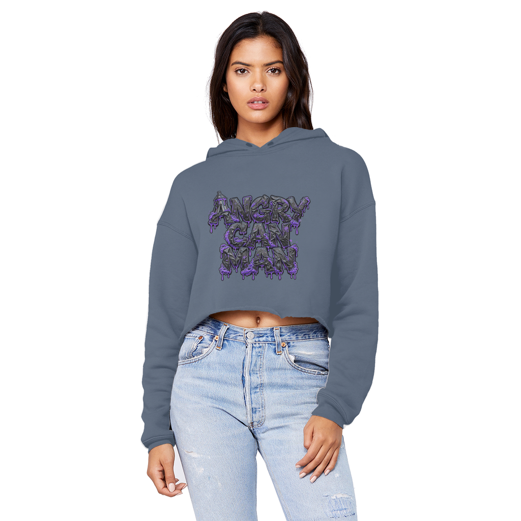 ANGRY CAN MAN 3.0 Cropped Raw Edge Boyfriend Hoodie