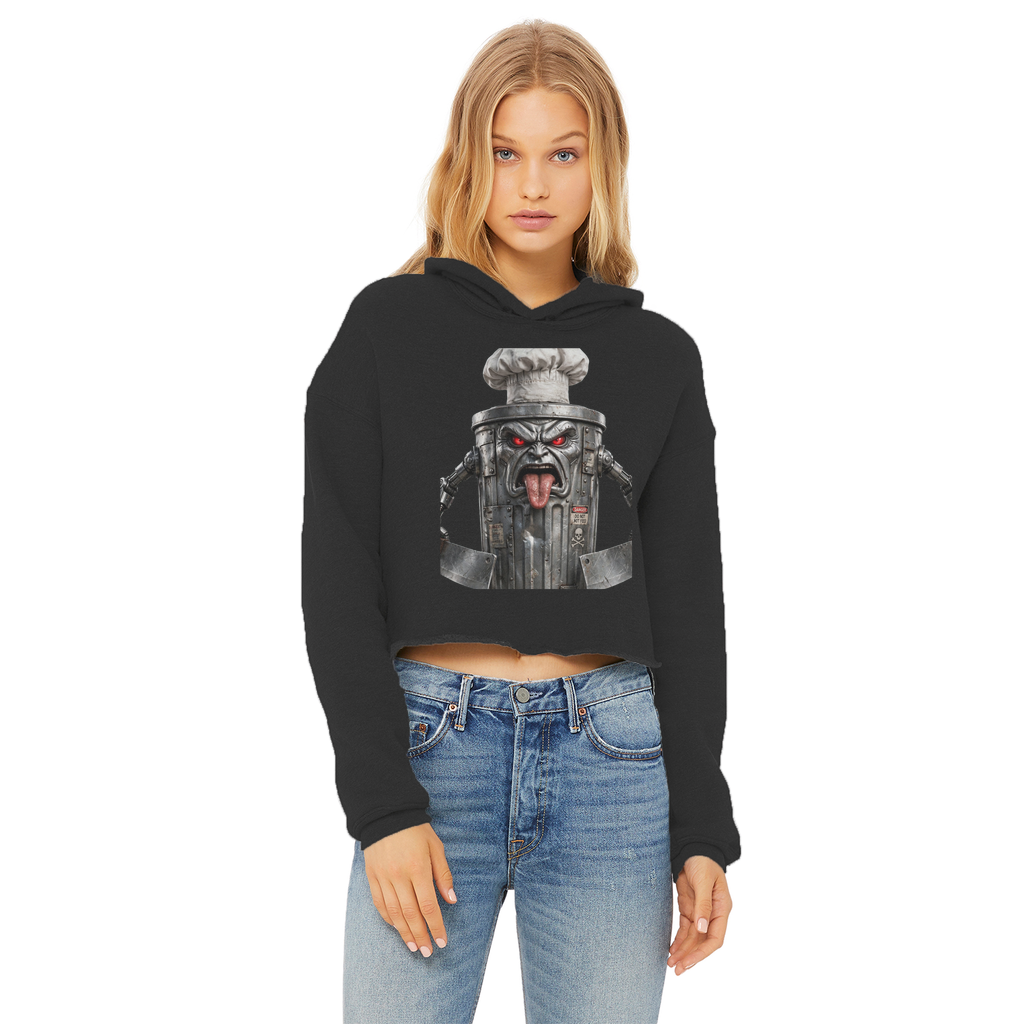 ANGRY CAN MAN 3.0 Ladies Cropped Raw Edge Hoodie