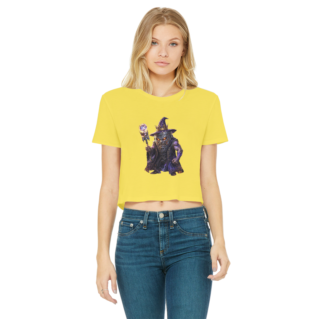 angry can man Classic Women's Cropped Raw Edge T-Shirt
