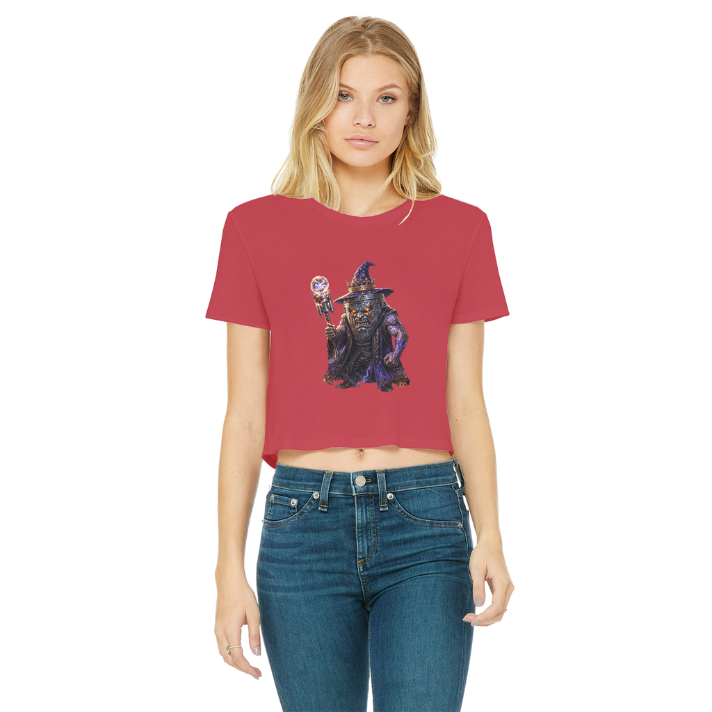 angry can man Classic Women's Cropped Raw Edge T-Shirt