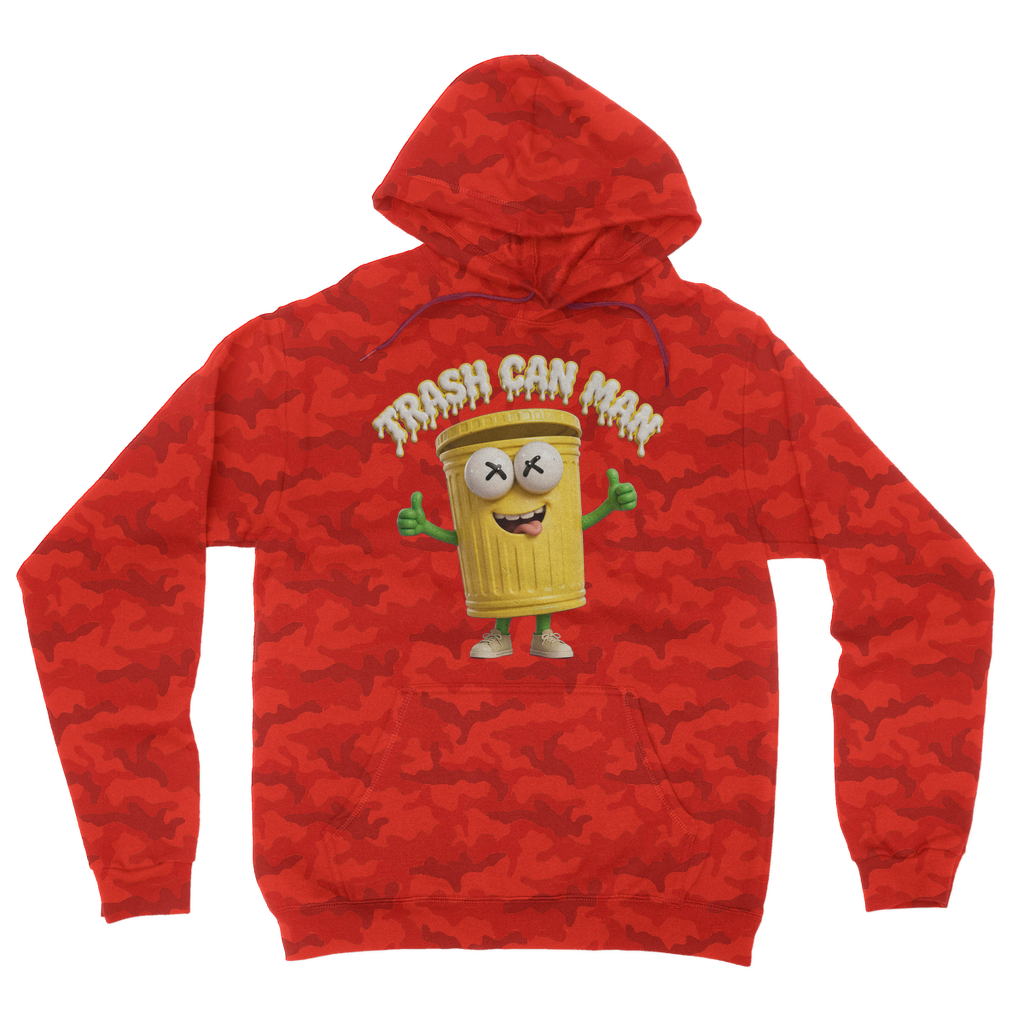 TRASH CAN MAN Camouflage Adult Hoodie