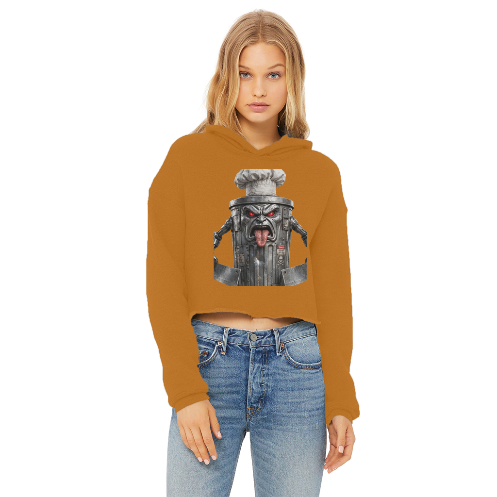 ANGRY CAN MAN 3.0 Ladies Cropped Raw Edge Hoodie