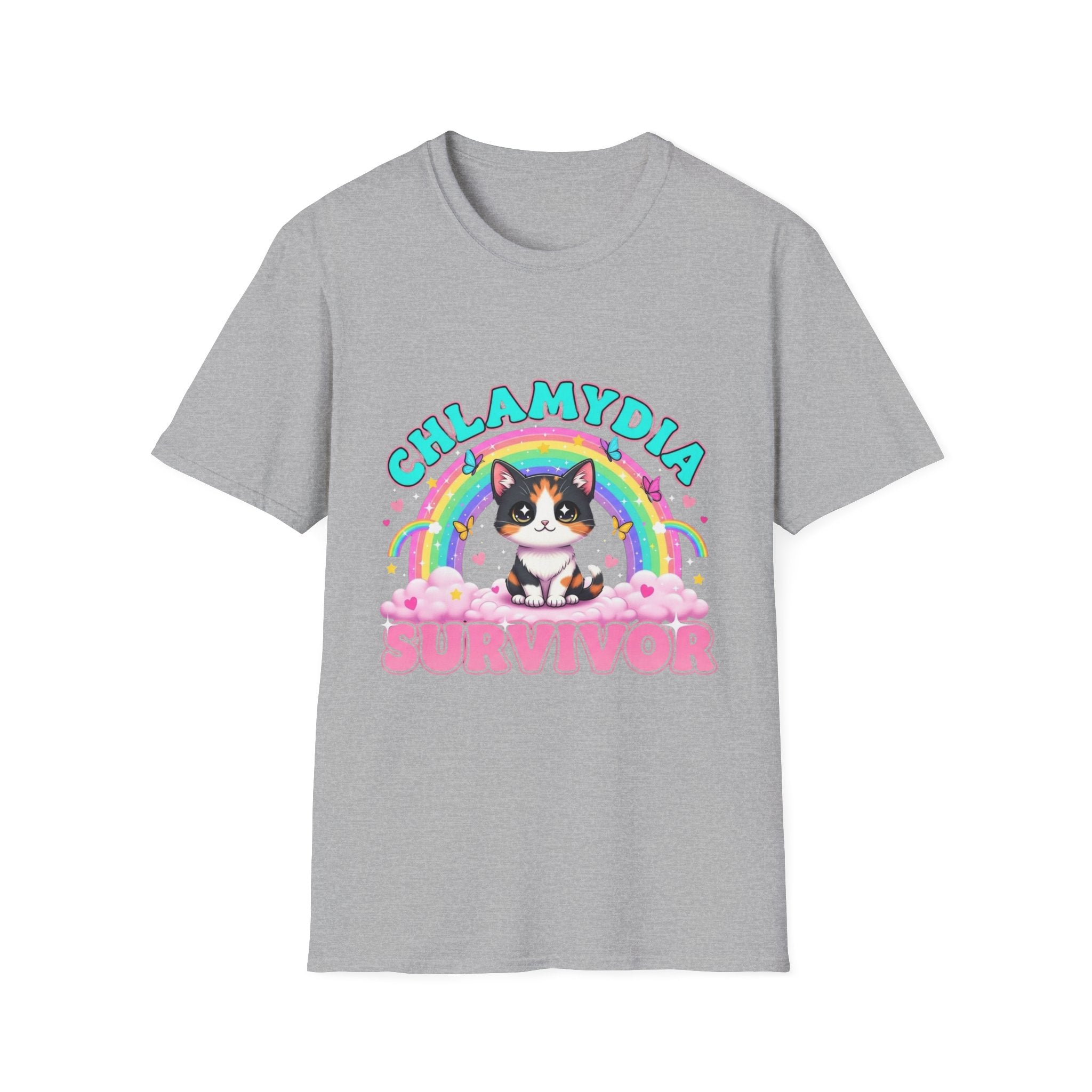 Chlamydia Survivor Cat T-Shirt — Cute Rainbow Calico Tee
