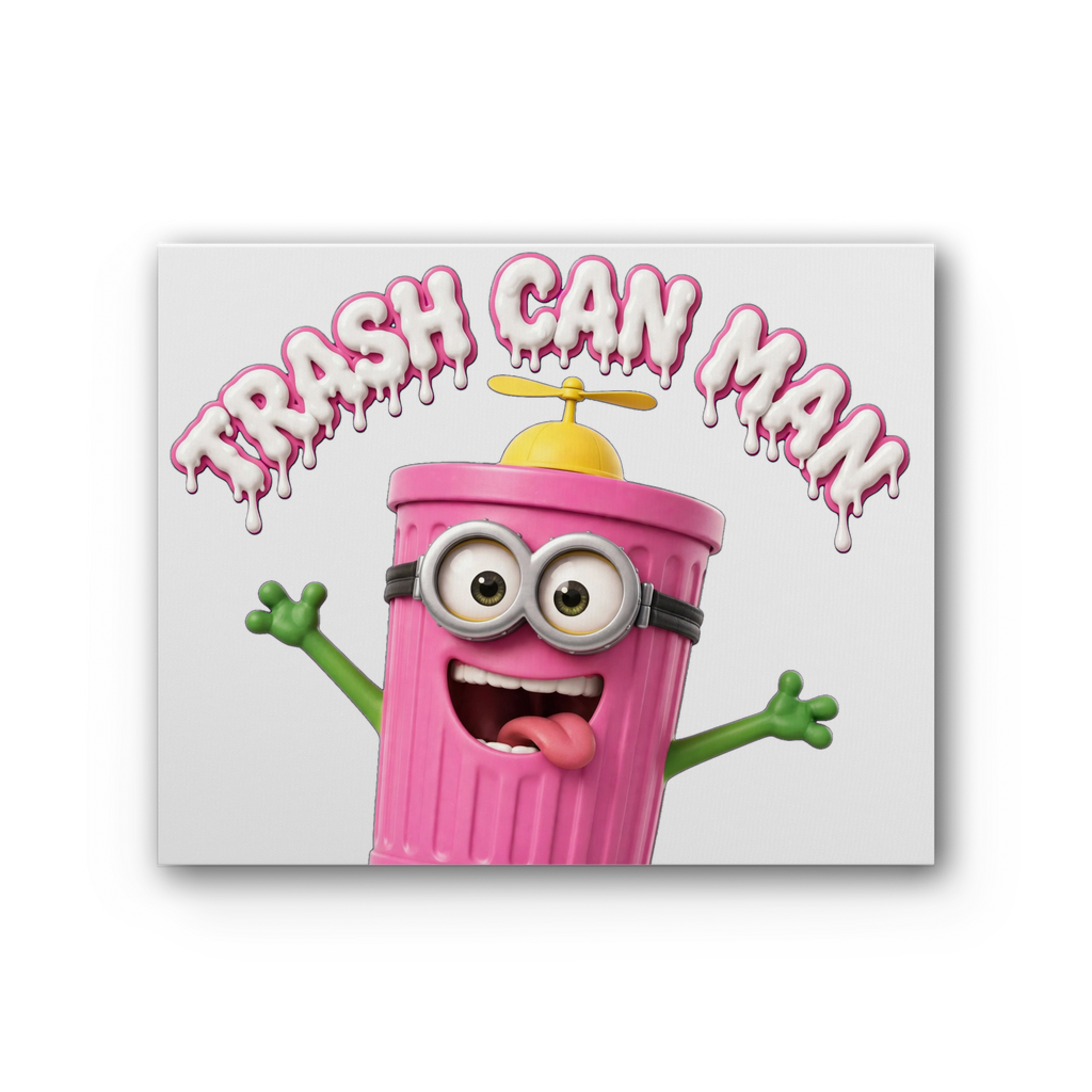 TRASH CAN MAN Premium Stretched Canvas