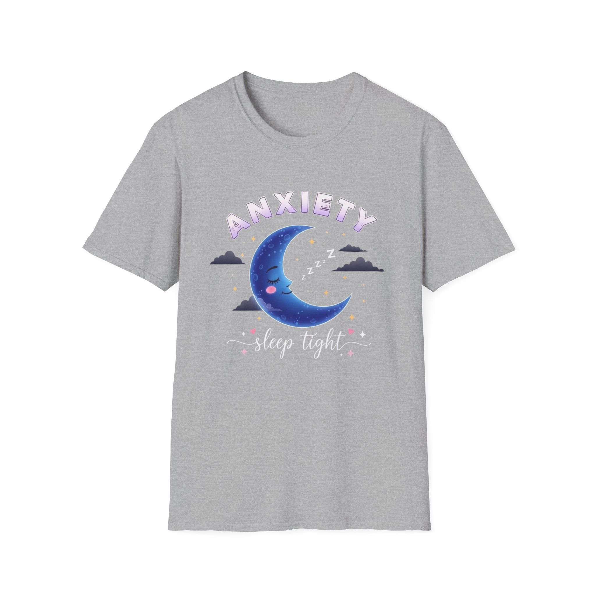 Anxiety Moon T-Shirt — 'Sleep Tight' Cute Moon & Stars Relaxation Tee