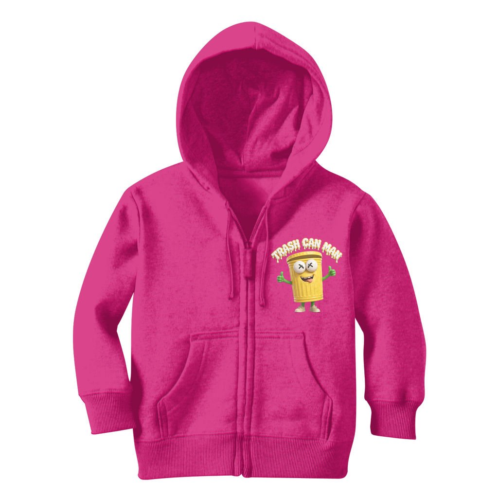 TRASH CAN MAN Classic Kids Zip Hoodie