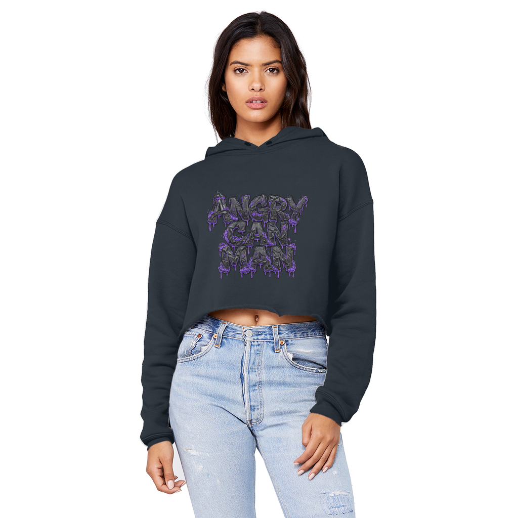 ANGRY CAN MAN 3.0 Cropped Raw Edge Boyfriend Hoodie