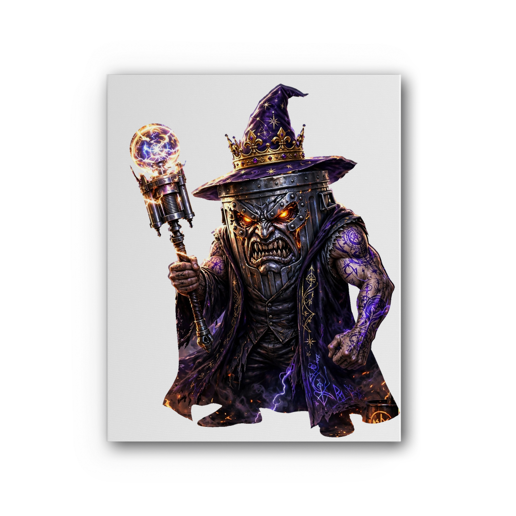 angry can man Premium Stretched Canvas